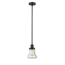 Bellmont Mini Pendant shown in the Oil Rubbed Bronze finish with a Seedy shade