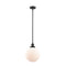 Beacon Mini Pendant shown in the Oil Rubbed Bronze finish with a Matte White shade