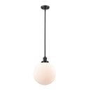 Beacon Mini Pendant shown in the Oil Rubbed Bronze finish with a Matte White shade