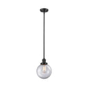 Beacon Mini Pendant shown in the Oil Rubbed Bronze finish with a Clear shade