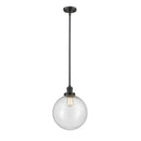 Beacon Mini Pendant shown in the Oil Rubbed Bronze finish with a Seedy shade