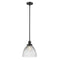 Seneca Falls Mini Pendant shown in the Oil Rubbed Bronze finish with a Clear Halophane shade