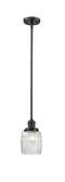 Innovations Lighting Colton 1-100 watt 8 inch Oil Rubbed Bronze Mini Pendant with Thick Clear Halophane glass and Solid Brass Hang Straight Swivel 201SOBG302