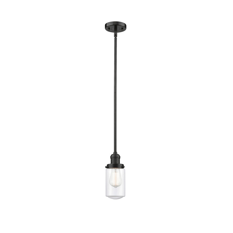 Dover Mini Pendant shown in the Oil Rubbed Bronze finish with a Clear shade