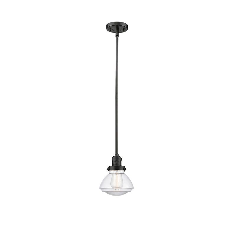 Olean Mini Pendant shown in the Oil Rubbed Bronze finish with a Clear shade