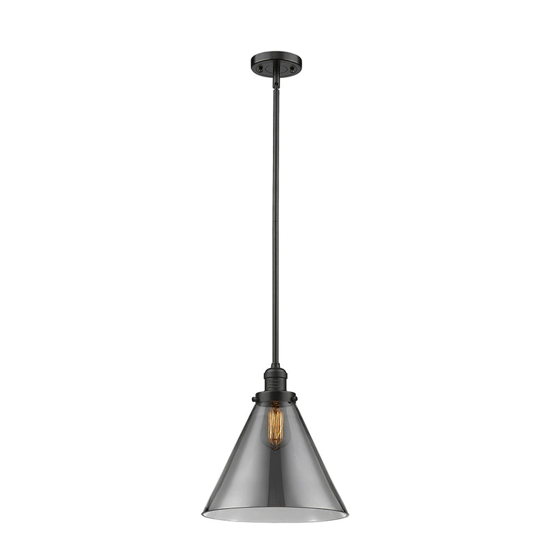 Cone Mini Pendant shown in the Oil Rubbed Bronze finish with a Plated Smoke shade