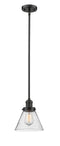 Innovations Lighting Large Cone 1-100 watt 8 inch Oil Rubbed Bronze Mini Pendant with Seedy glass and Solid Brass Hang Straight Swivel 201SOBG44