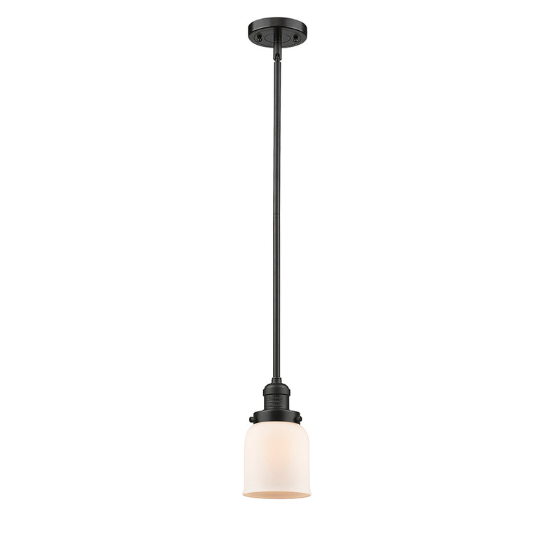 Bell Mini Pendant shown in the Oil Rubbed Bronze finish with a Matte White shade