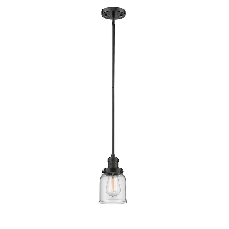 Bell Mini Pendant shown in the Oil Rubbed Bronze finish with a Clear shade