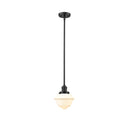 Oxford Mini Pendant shown in the Oil Rubbed Bronze finish with a Matte White shade