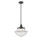 Oxford Mini Pendant shown in the Oil Rubbed Bronze finish with a Clear shade