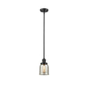 Bell Mini Pendant shown in the Oil Rubbed Bronze finish with a Silver Plated Mercury shade