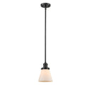 Cone Mini Pendant shown in the Oil Rubbed Bronze finish with a Matte White shade