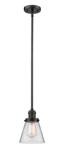 Innovations Lighting Small Cone 1-100 watt 6 inch Oil Rubbed Bronze Mini Pendant with Clear glass and Solid Brass Hang Straight Swivel 201SOBG62