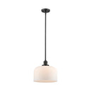 Bell Mini Pendant shown in the Oil Rubbed Bronze finish with a Matte White shade