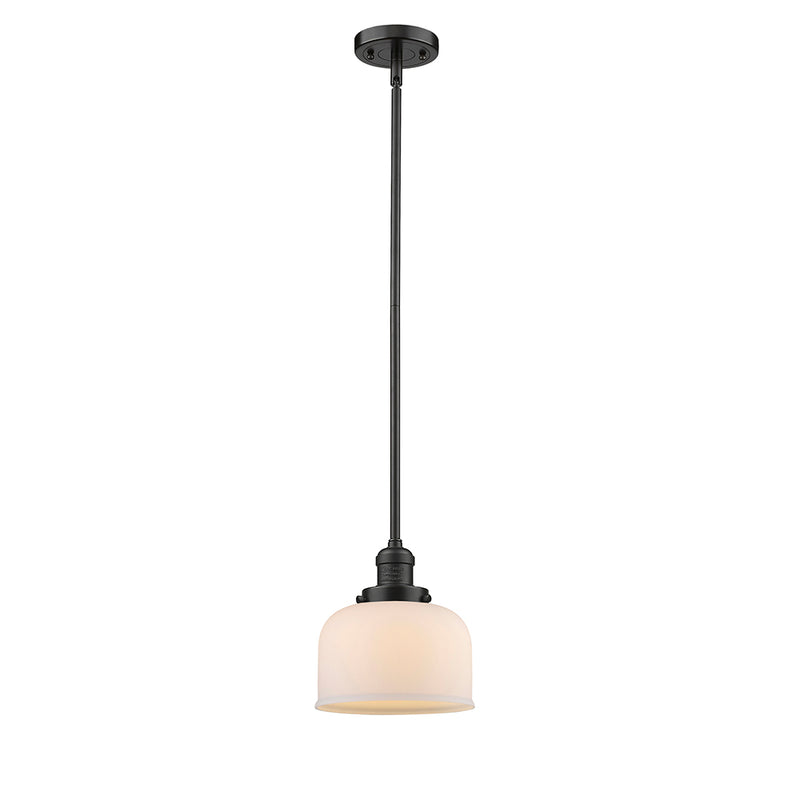 Bell Mini Pendant shown in the Oil Rubbed Bronze finish with a Matte White shade