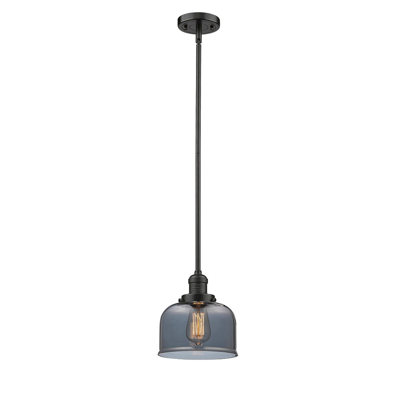 Bell Mini Pendant shown in the Oil Rubbed Bronze finish with a Plated Smoke shade