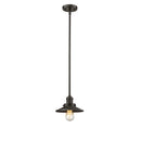 Railroad Mini Pendant shown in the Oil Rubbed Bronze finish with a Oil Rubbed Bronze shade