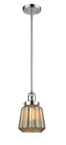 Innovations Lighting Chatham 1-100 watt 6 inch Polished Chrome Mini Pendant with Mercury Fluted glass and Solid Brass Hang Straight Swivel 201SPCG146