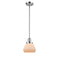 Fulton Mini Pendant shown in the Polished Chrome finish with a Matte White shade