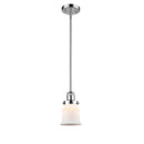 Canton Mini Pendant shown in the Polished Chrome finish with a Matte White shade