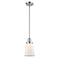 Canton Mini Pendant shown in the Polished Chrome finish with a Matte White shade