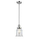 Canton Mini Pendant shown in the Polished Chrome finish with a Clear shade