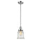 Canton Mini Pendant shown in the Polished Chrome finish with a Seedy shade