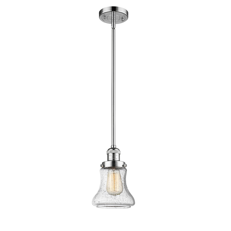 Bellmont Mini Pendant shown in the Polished Chrome finish with a Seedy shade