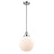 Beacon Mini Pendant shown in the Polished Chrome finish with a Matte White shade