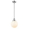 Beacon Mini Pendant shown in the Polished Chrome finish with a Matte White shade