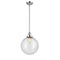 Beacon Mini Pendant shown in the Polished Chrome finish with a Seedy shade