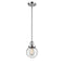 Beacon Mini Pendant shown in the Polished Chrome finish with a Seedy shade