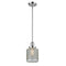 Stanton Mini Pendant shown in the Polished Chrome finish with a Clear Wire Mesh shade