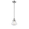 Olean Mini Pendant shown in the Polished Chrome finish with a Seedy shade