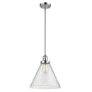 Cone Mini Pendant shown in the Polished Chrome finish with a Seedy shade