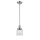 Bell Mini Pendant shown in the Polished Chrome finish with a Clear shade