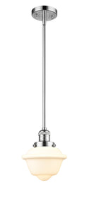 Innovations Lighting Small Oxford 1-100 watt 8 inch Polished Chrome Mini Pendant with Matte White Cased glass and Solid Brass Hang Straight Swivel 201SPCG531