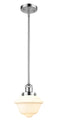 Innovations Lighting Small Oxford 1-100 watt 8 inch Polished Chrome Mini Pendant with Matte White Cased glass and Solid Brass Hang Straight Swivel 201SPCG531