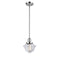 Oxford Mini Pendant shown in the Polished Chrome finish with a Clear shade