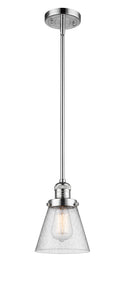 Innovations Lighting Small Cone 1-100 watt 6 inch Polished Chrome Mini Pendant with Seedy glass and Solid Brass Hang Straight Swivel 201SPCG64