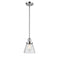 Cone Mini Pendant shown in the Polished Chrome finish with a Seedy shade