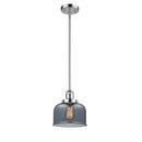 Bell Mini Pendant shown in the Polished Chrome finish with a Plated Smoke shade