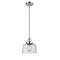 Bell Mini Pendant shown in the Polished Chrome finish with a Seedy shade