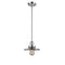 Railroad Mini Pendant shown in the Polished Chrome finish with a Polished Chrome shade