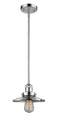 Innovations Lighting Railroad 1-100 watt 8 inch Polished Chrome Mini Pendant with Polished Chrome Railroad shades and Solid Brass Hang Straight Swivel 201SPCM7