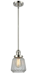 Innovations Lighting Chatham 1-100 watt 6 inch Polished Nickel Mini Pendant with Clear Fluted glass and Solid Brass Hang Straight Swivel 201SPNG142