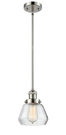 Innovations Lighting Fulton 1-100 watt 7 inch Polished Nickel Mini Pendant with Clear glass and Solid Brass Hang Straight Swivel 201SPNG172