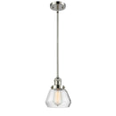 Fulton Mini Pendant shown in the Polished Nickel finish with a Clear shade