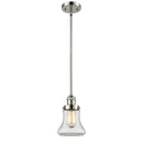 Bellmont Mini Pendant shown in the Polished Nickel finish with a Clear shade